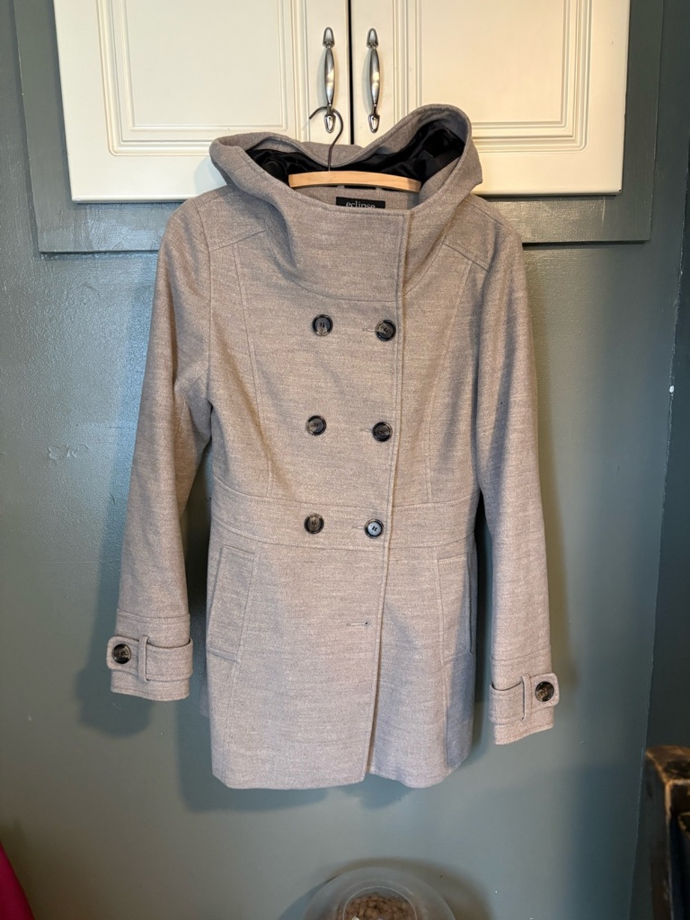 Eclipse Double-Breasted Hooded Peacoat